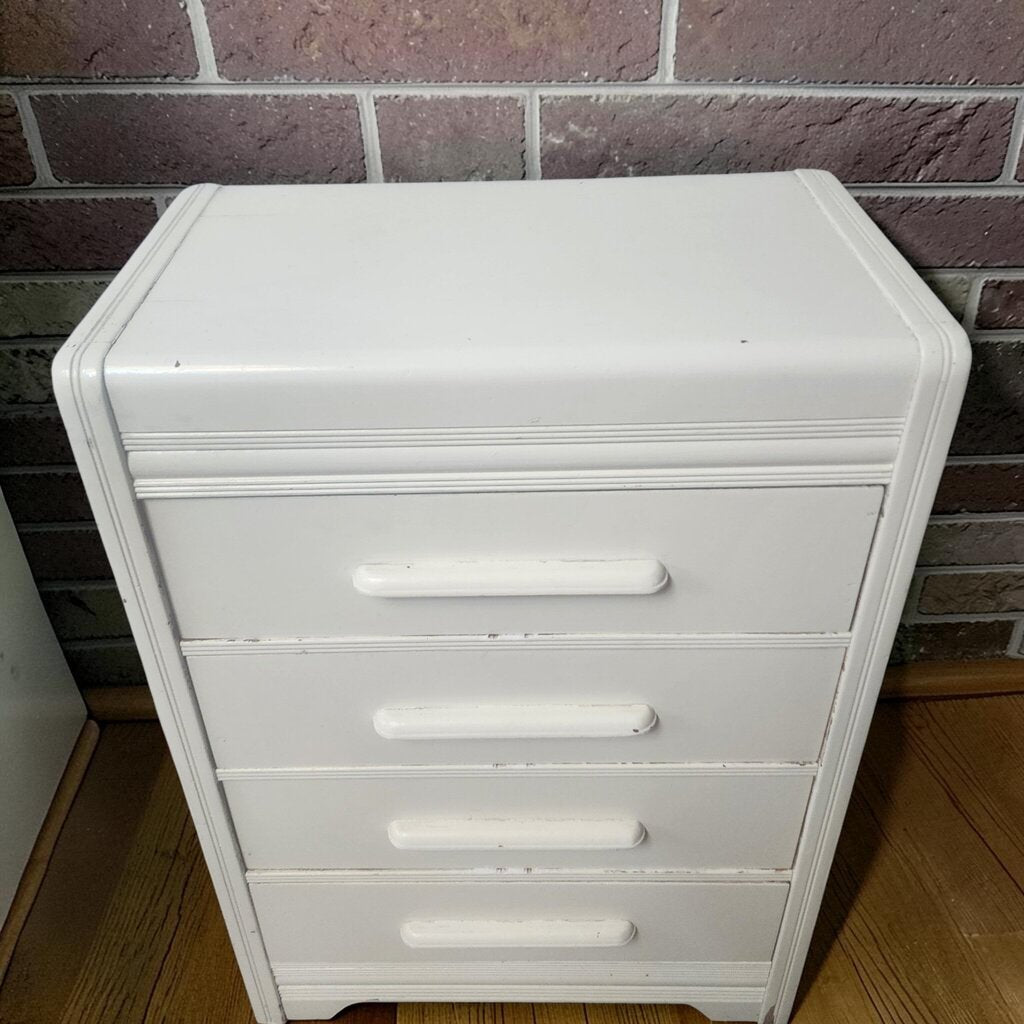 8118 Mid-Century Art Deco Style Waterfall 4-Drawer Chest