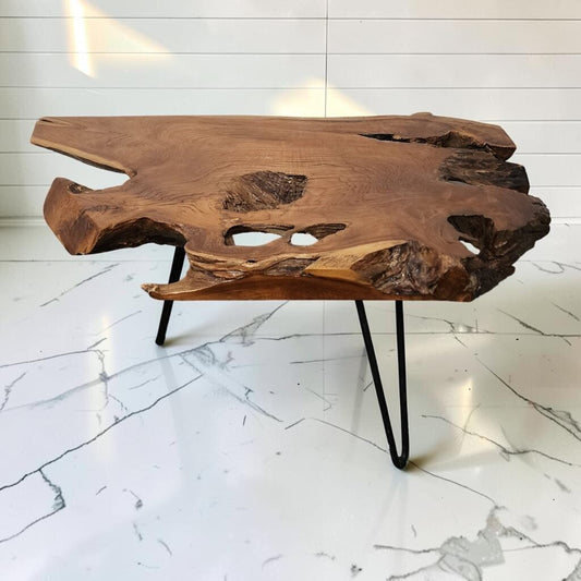 8127 Handcrafted Live Edge Root Slab Coffee #Table