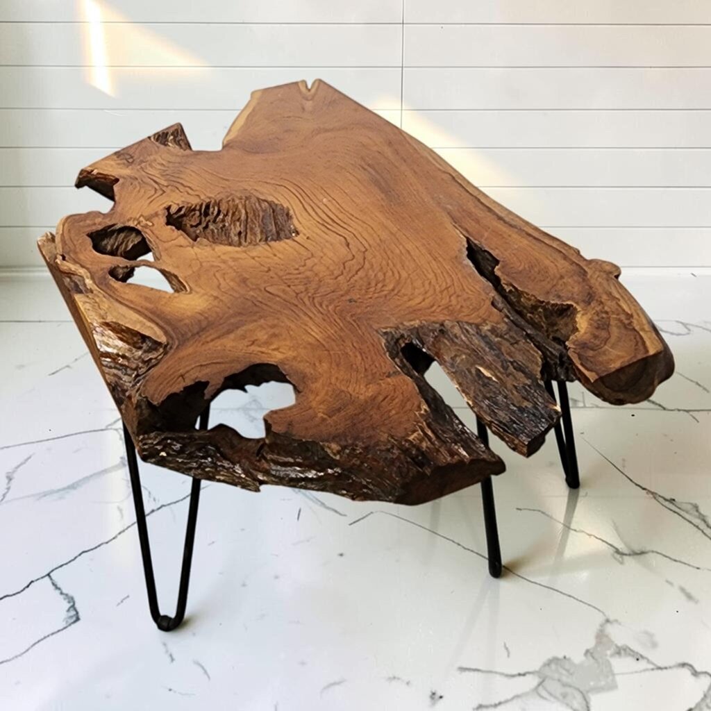 8127 Handcrafted Live Edge Root Slab Coffee #Table