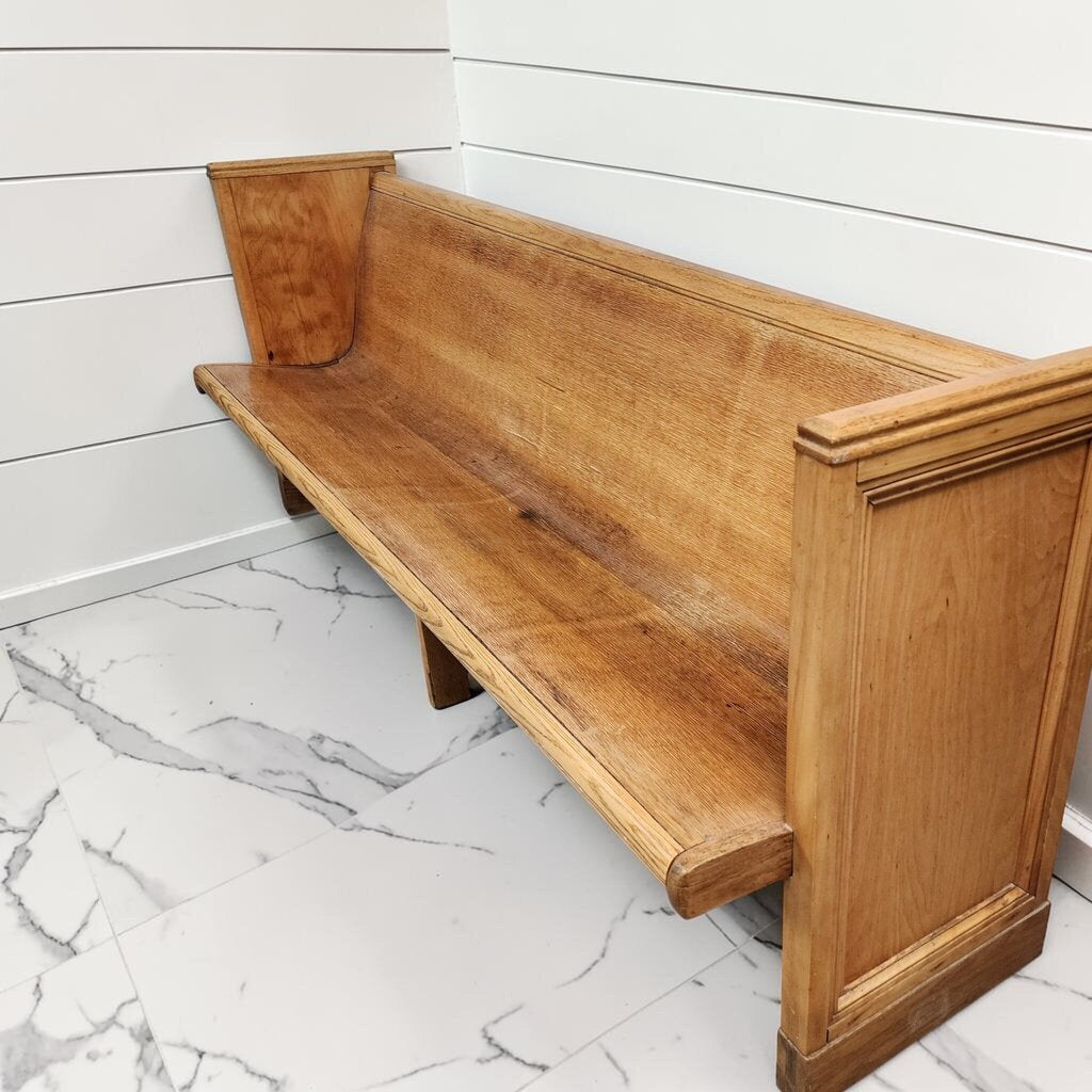 8133 Mid-Century Solid Oak Church #Pew