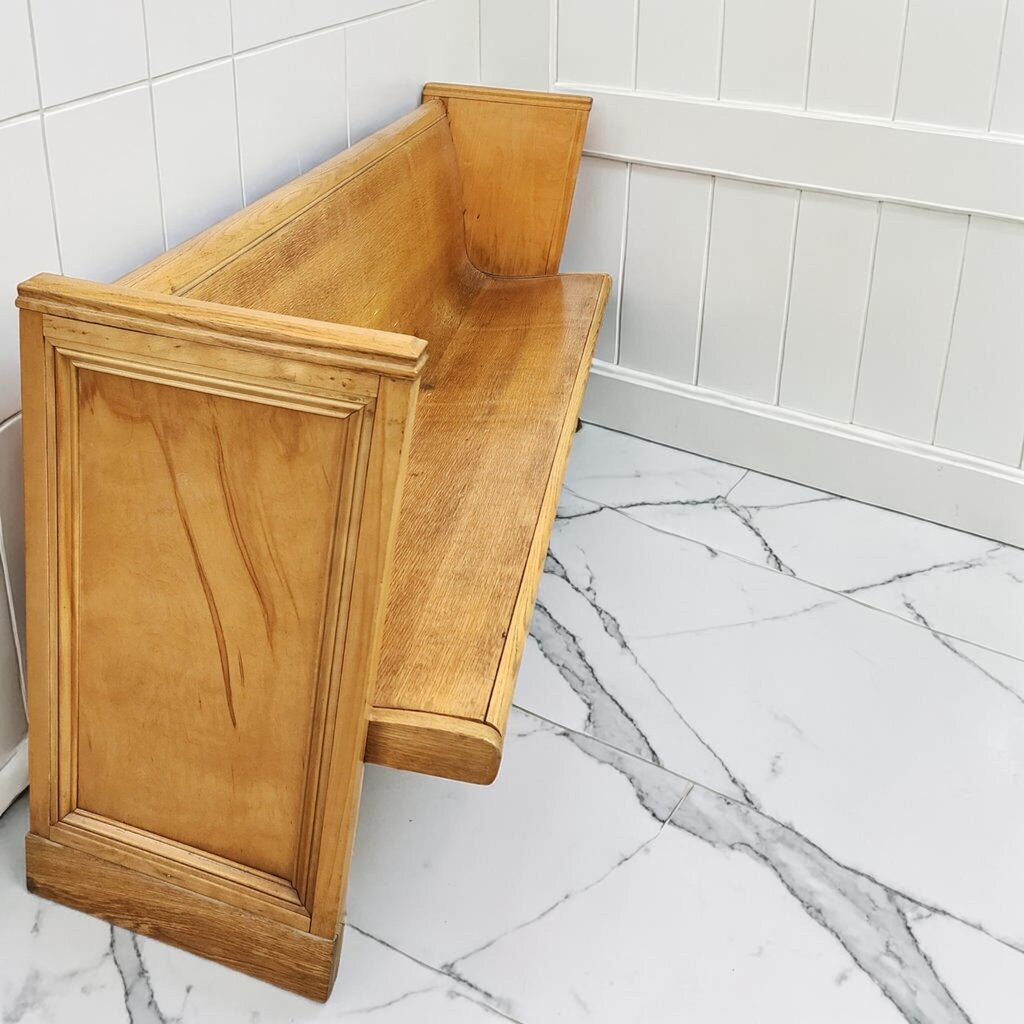 8133 Mid-Century Solid Oak Church #Pew