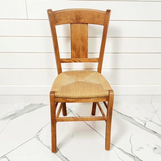 8134 Vintage French Provincial Style Rush Seat Dining Chair