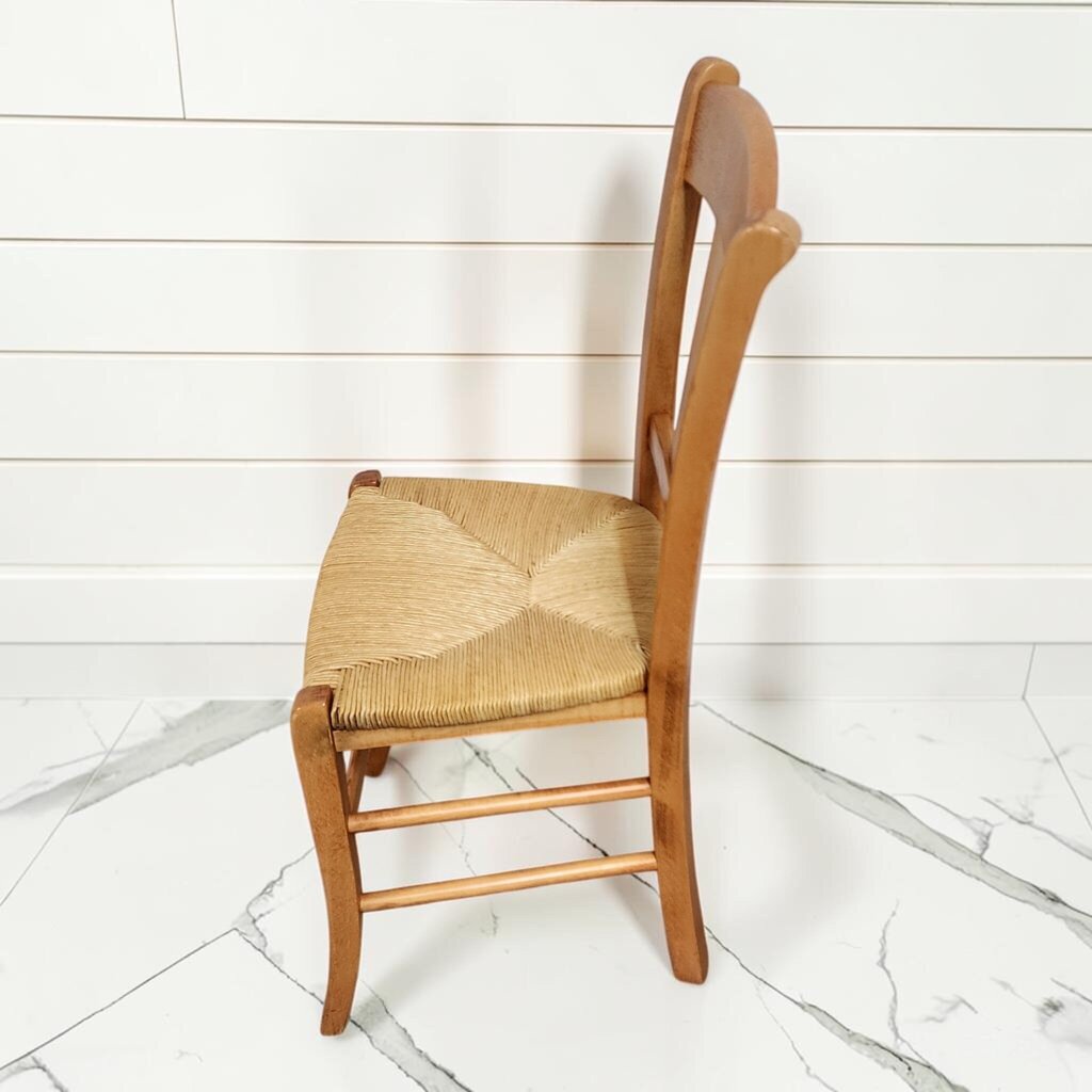 8134 Vintage French Provincial Style Rush Seat Dining Chair ~ FURNITURE