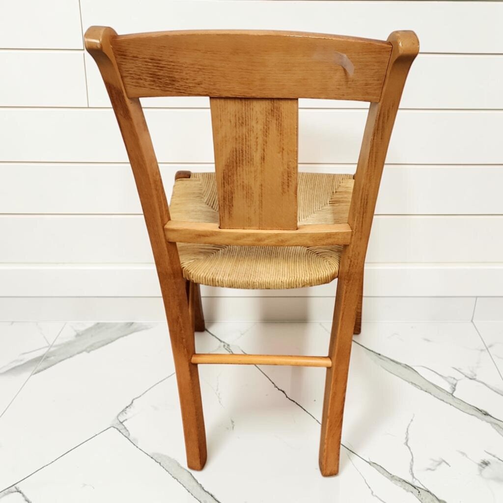 8134 Vintage French Provincial Style Rush Seat Dining Chair ~ FURNITURE