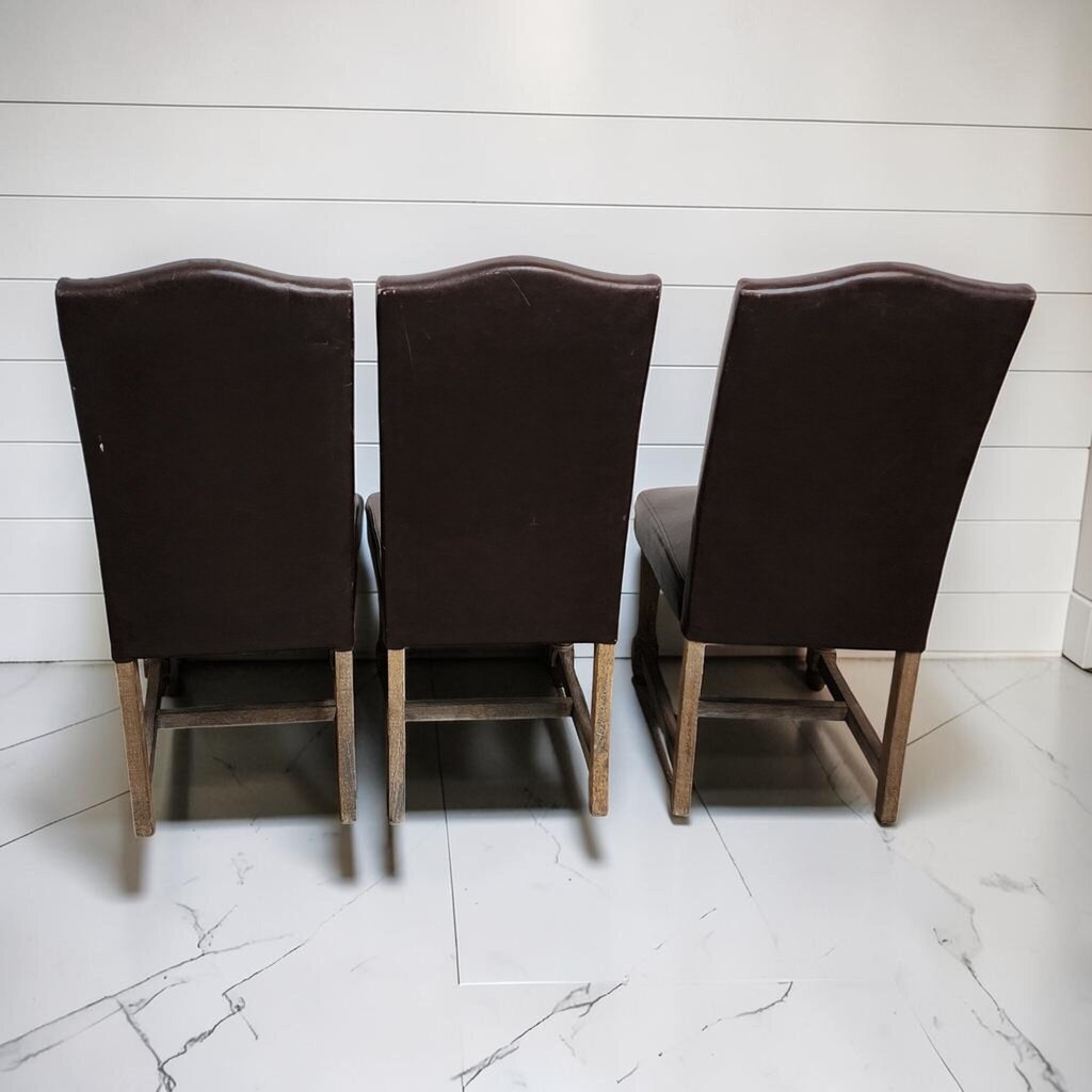 8135-8137 Transitional Camelback Upholstered Dining Chairs with Nailhead Trim