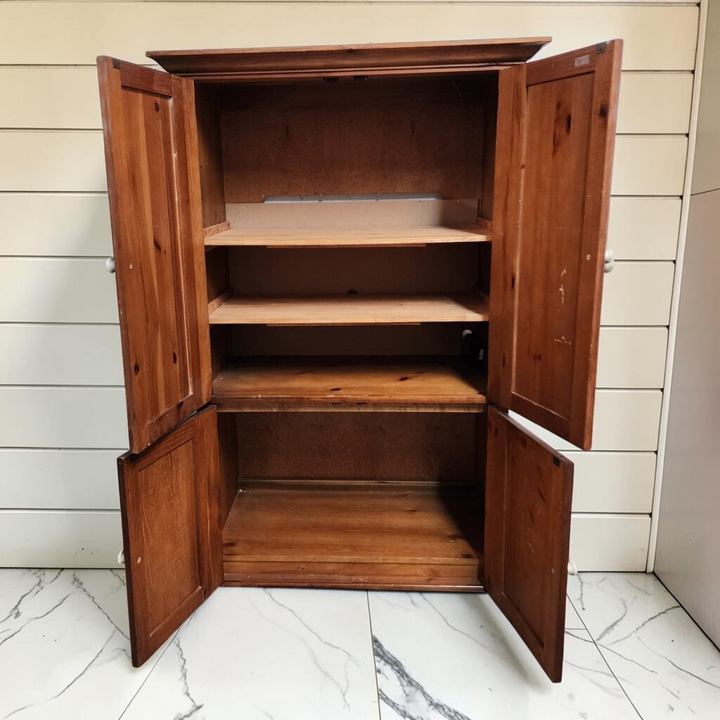 8139 Two-Tone Rustic Painted Pine Armoire