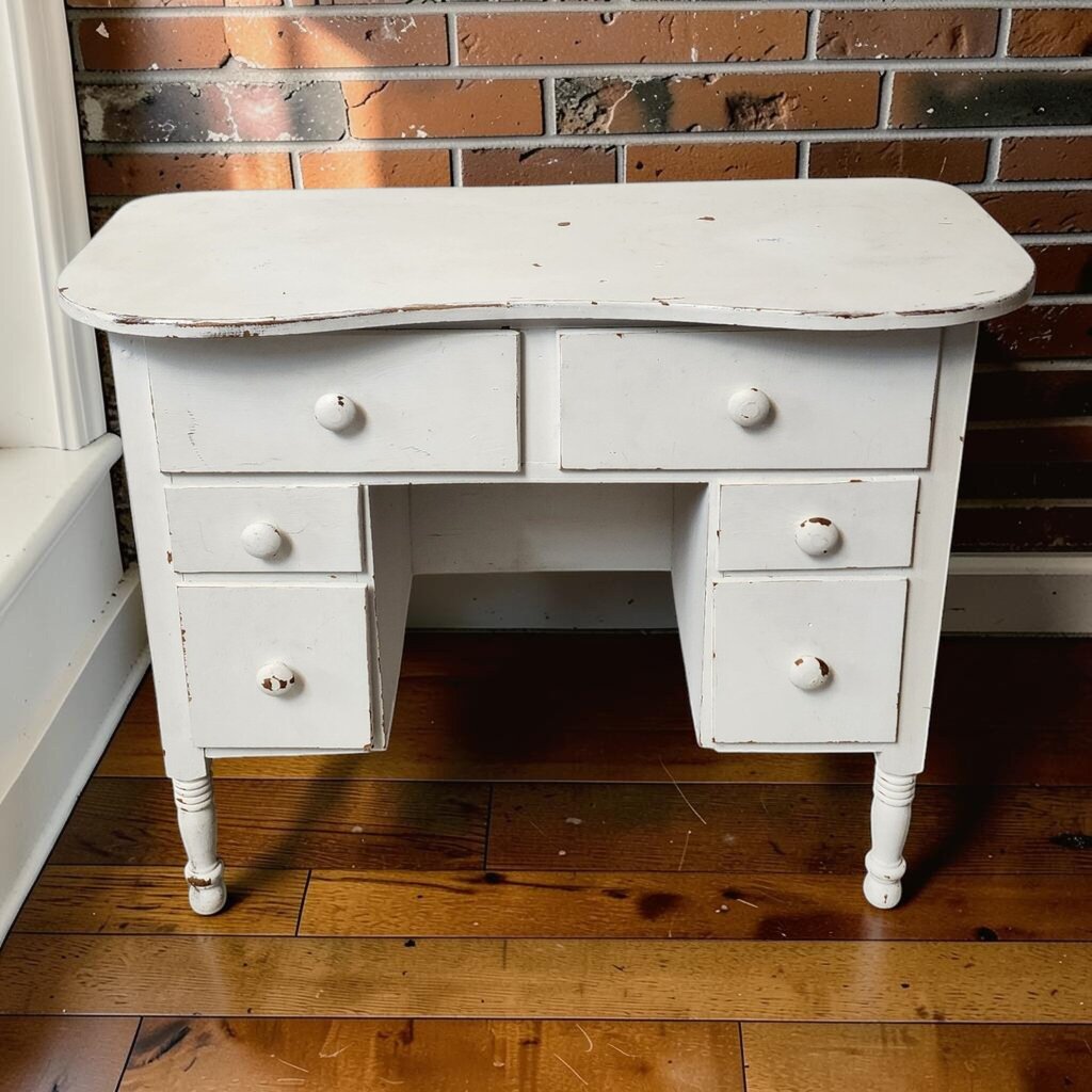 8141 Shabby White Vintage #Vanity Used ~ FURNITURE