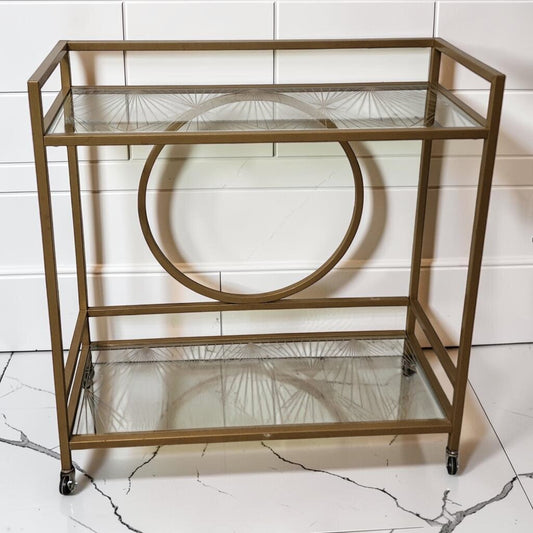 8142 2 Tier Gold Bar #Cart Mid Century Modern Revival
