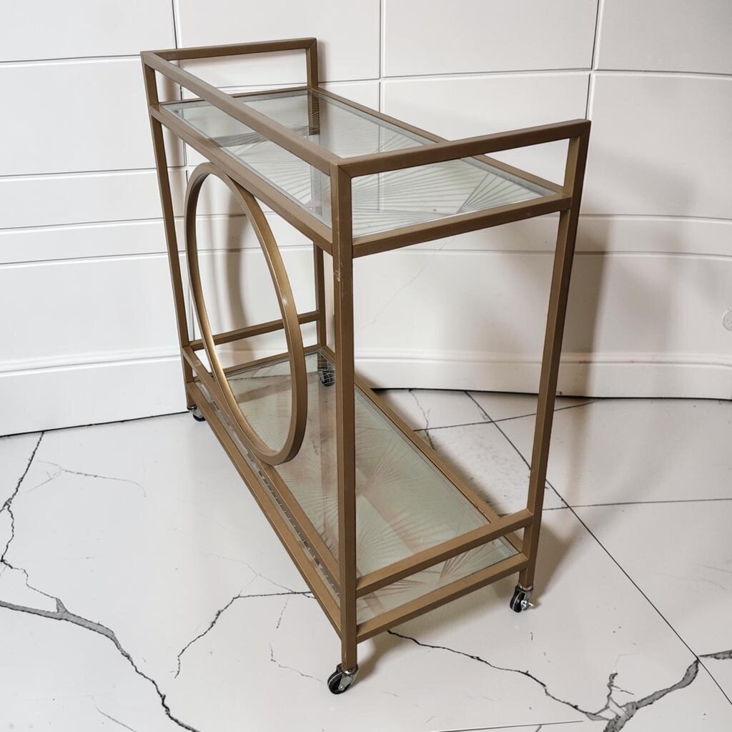 8142 2 Tier Gold Bar #Cart Mid Century Modern Revival ~ FURNITURE