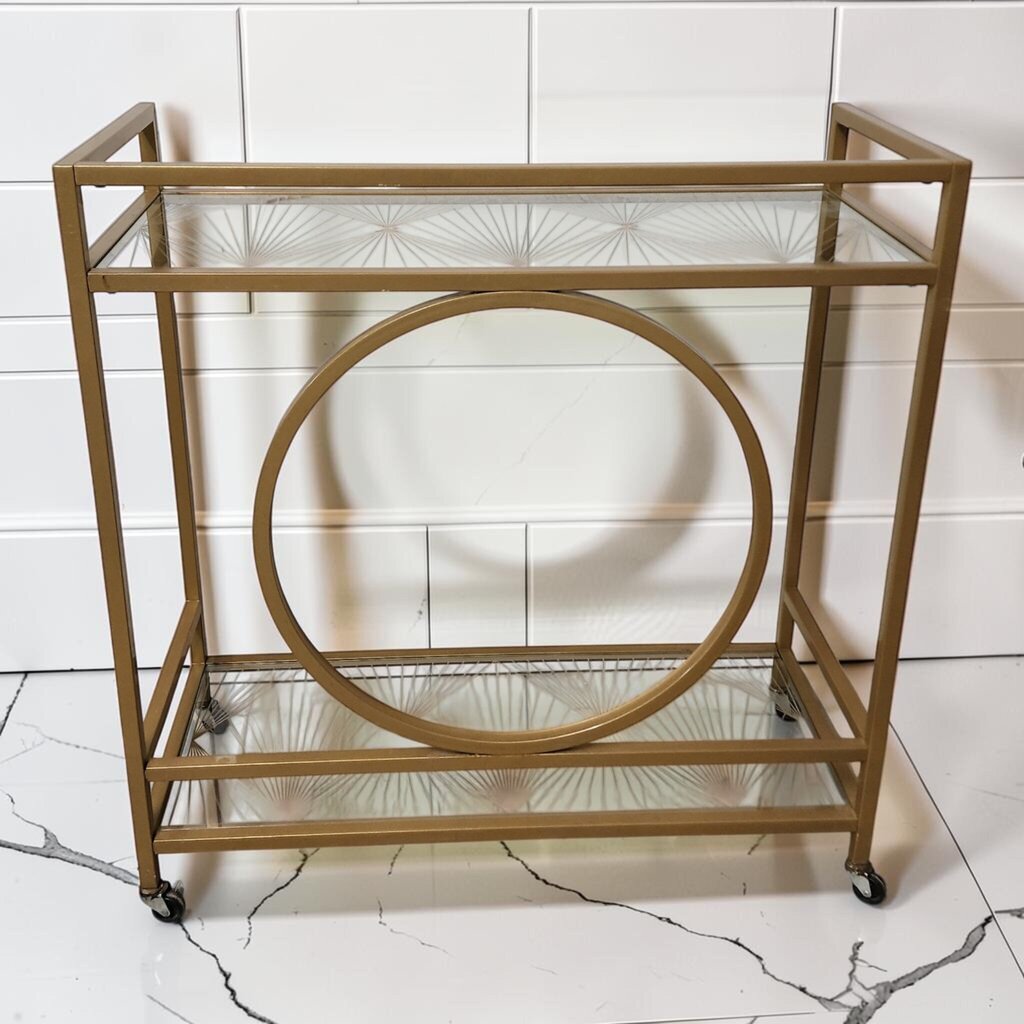 8142 2 Tier Gold Bar #Cart Mid Century Modern Revival ~ FURNITURE