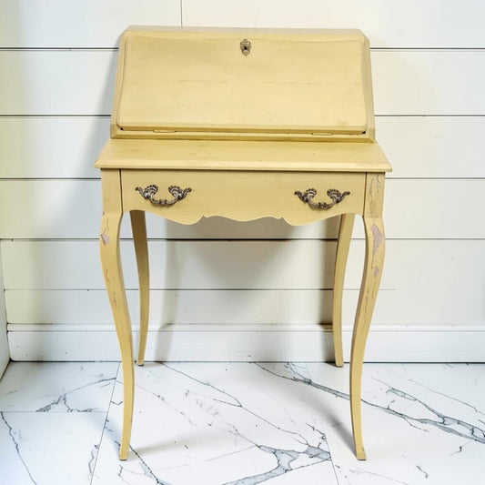 8147 Vintage French Provincial Style Painted Slant-Front #Desk Used ~ FURNITURE