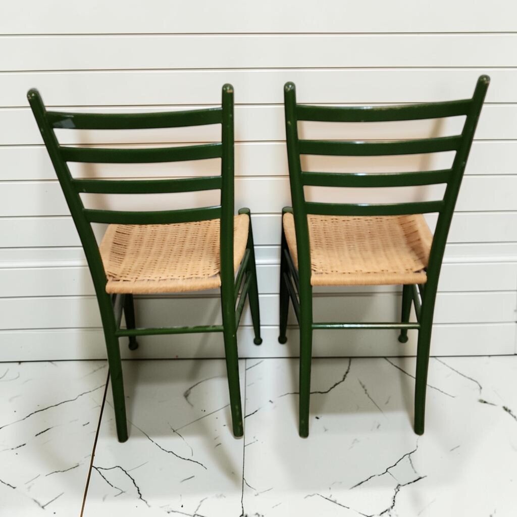 8152-8153 Green Farmhouse Rush Seat Dining #Chair