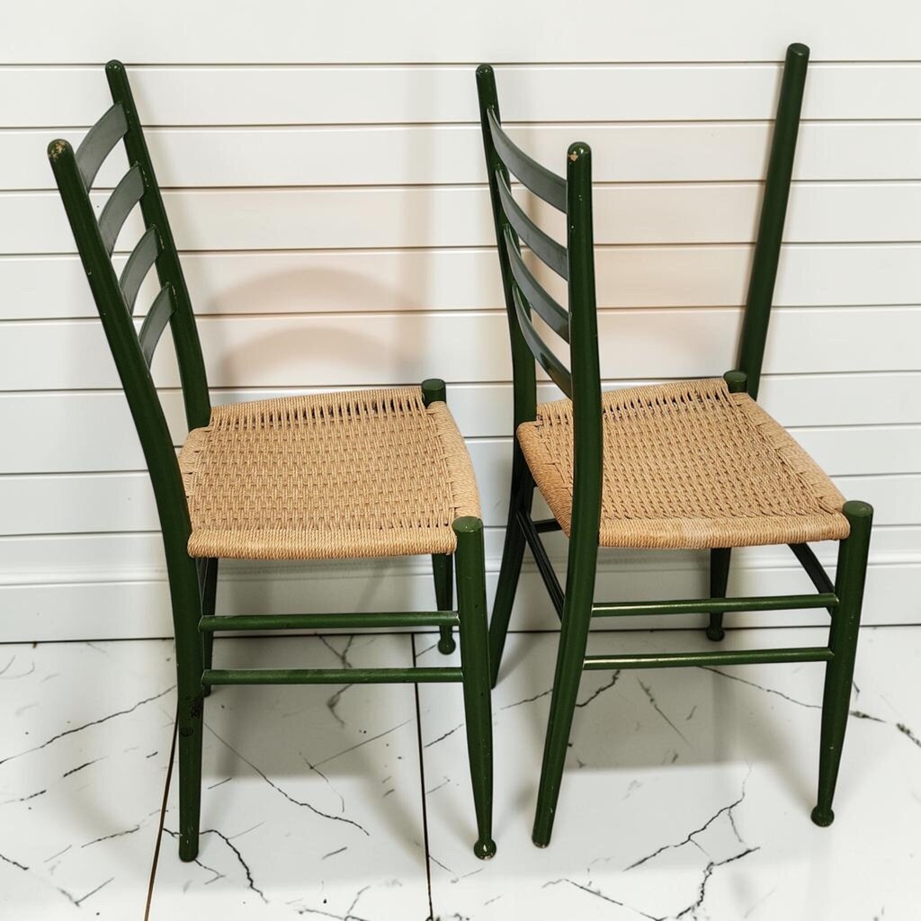 8152-8153 Green Farmhouse Rush Seat Dining #Chair