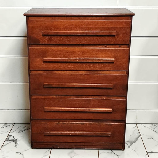 8157 Vintage Solid Wood 5 Drawer Chest