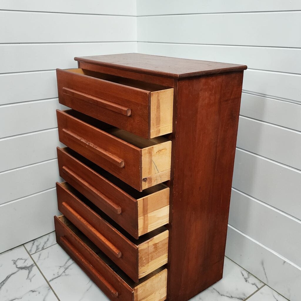8157 Vintage Solid Wood 5 Drawer Chest