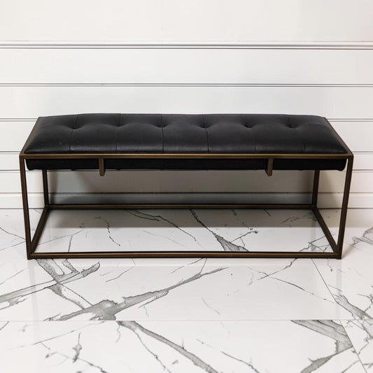 8174 Modern Black Tufted #Bench