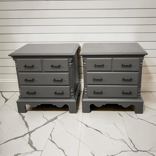 8176-8177 Gray Colonial Revival 3 Drawer #Nightstand