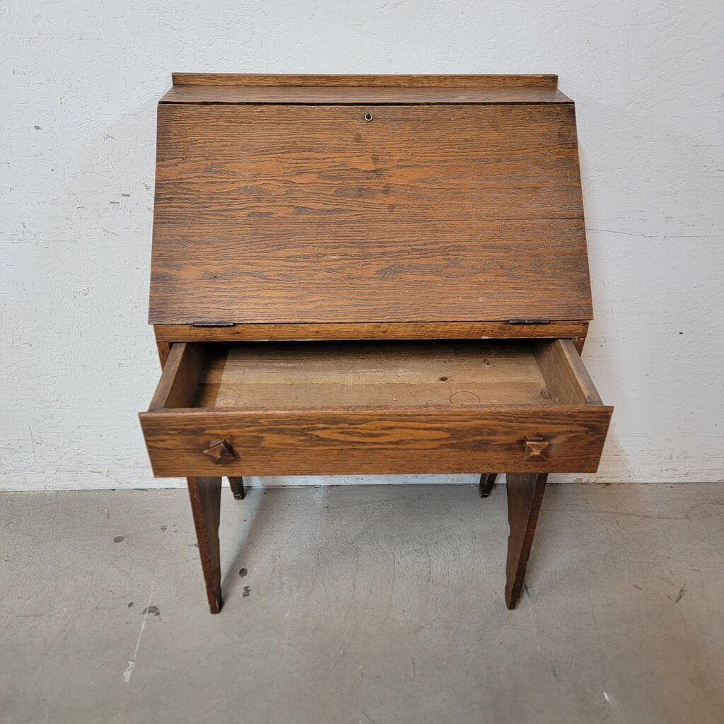 8190 Antique Quarter Sawn Oak Secretary #Desk