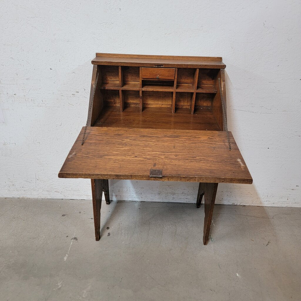 8190 Antique Quarter Sawn Oak Secretary #Desk
