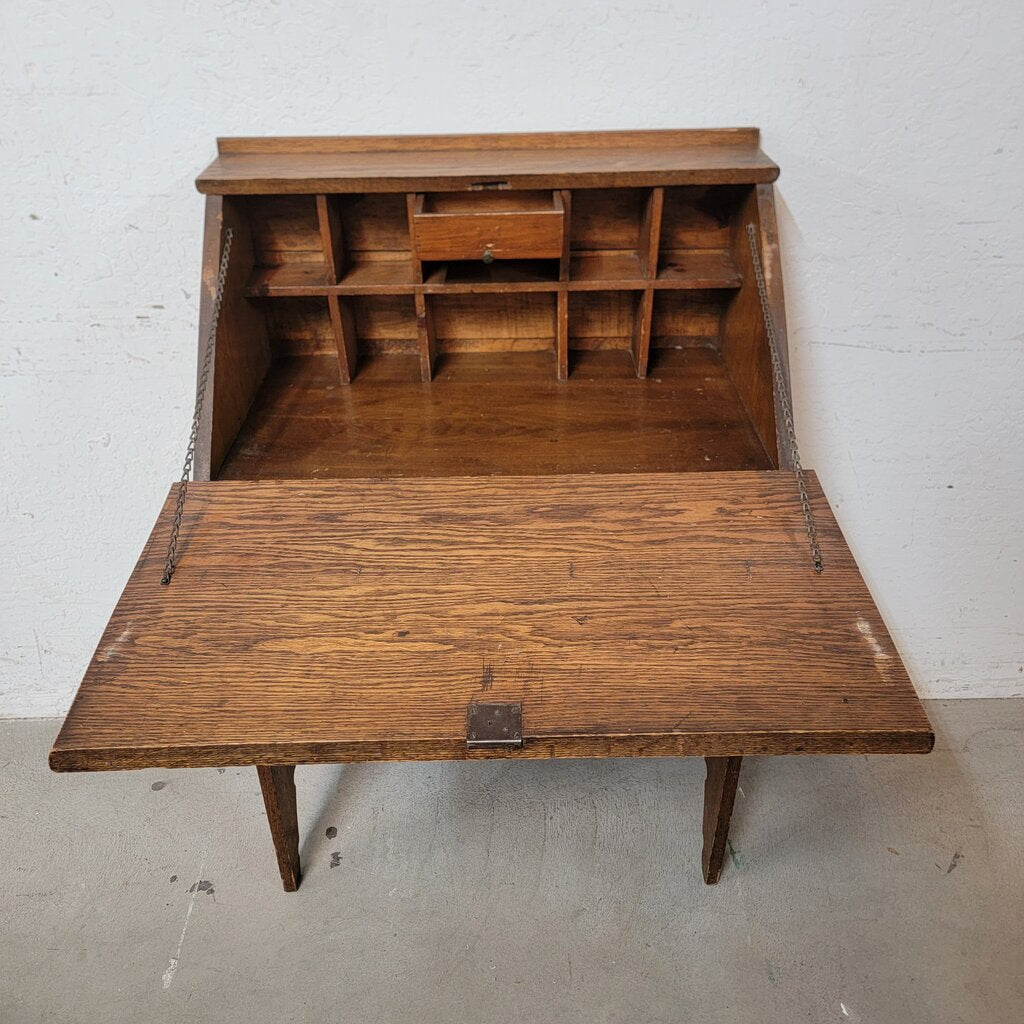 8190 Antique Quarter Sawn Oak Secretary #Desk
