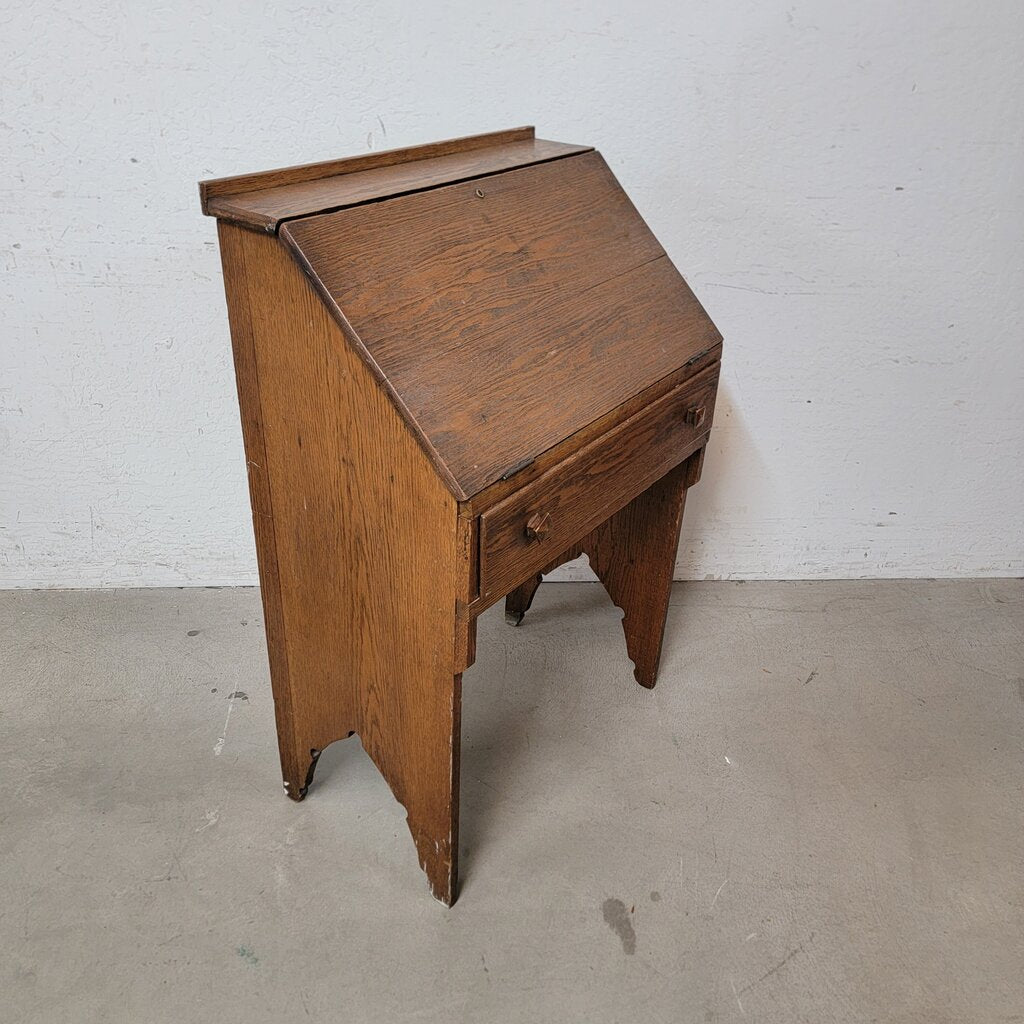 8190 Antique Quarter Sawn Oak Secretary #Desk