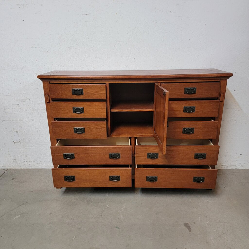 8193 Mission Style Oak #Dresser with Cabinet ~ FURNITURE