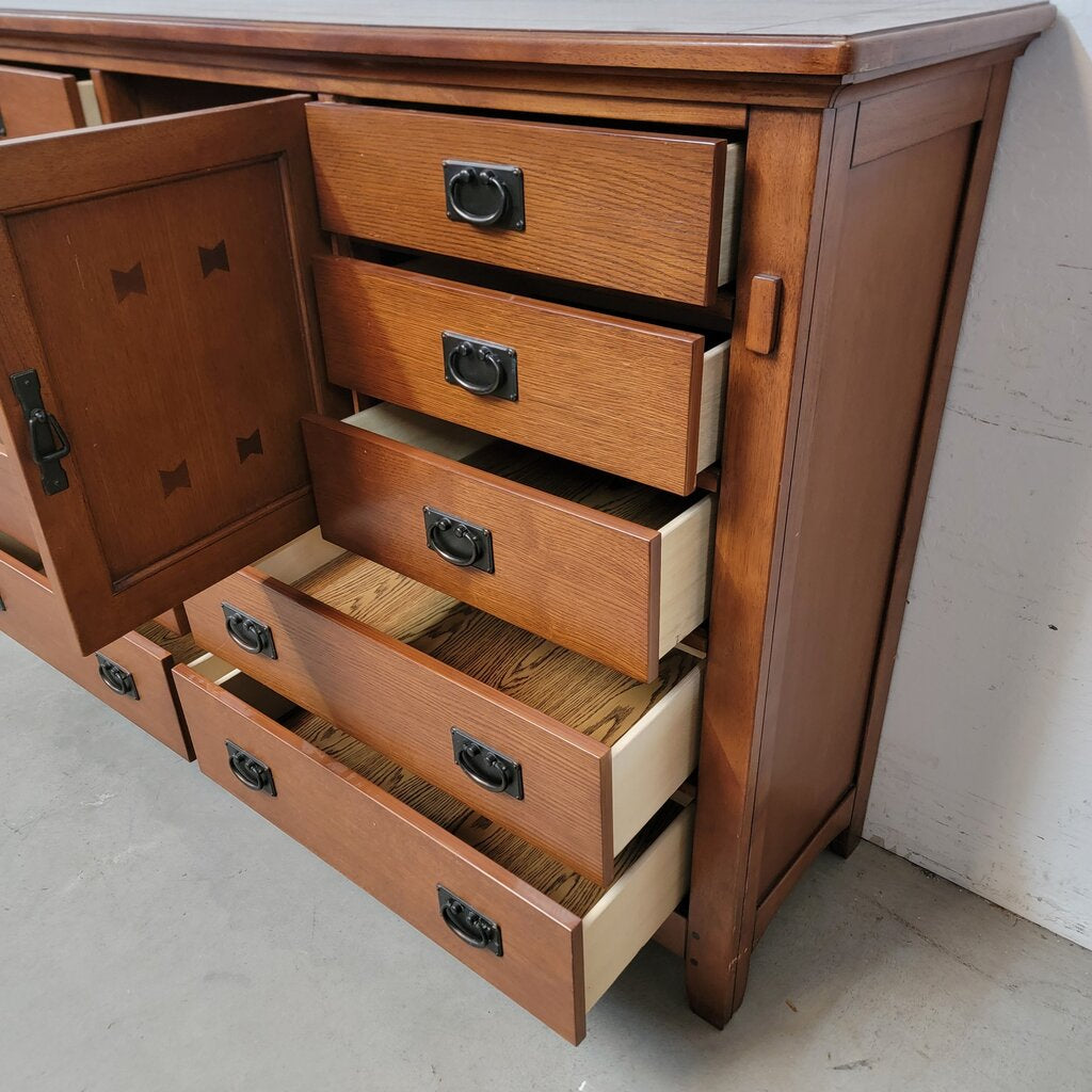 8193 Mission Style Oak #Dresser with Cabinet ~ FURNITURE