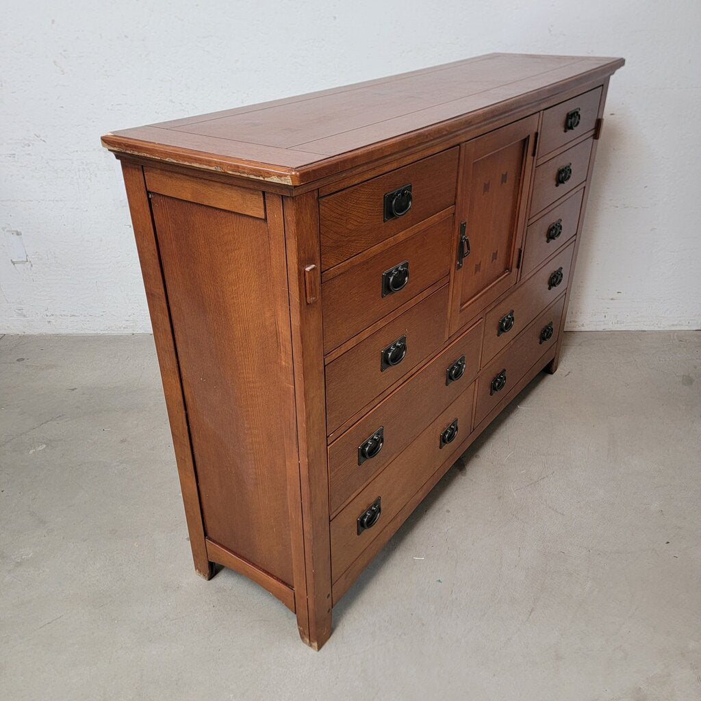 8193 Mission Style Oak #Dresser with Cabinet ~ FURNITURE