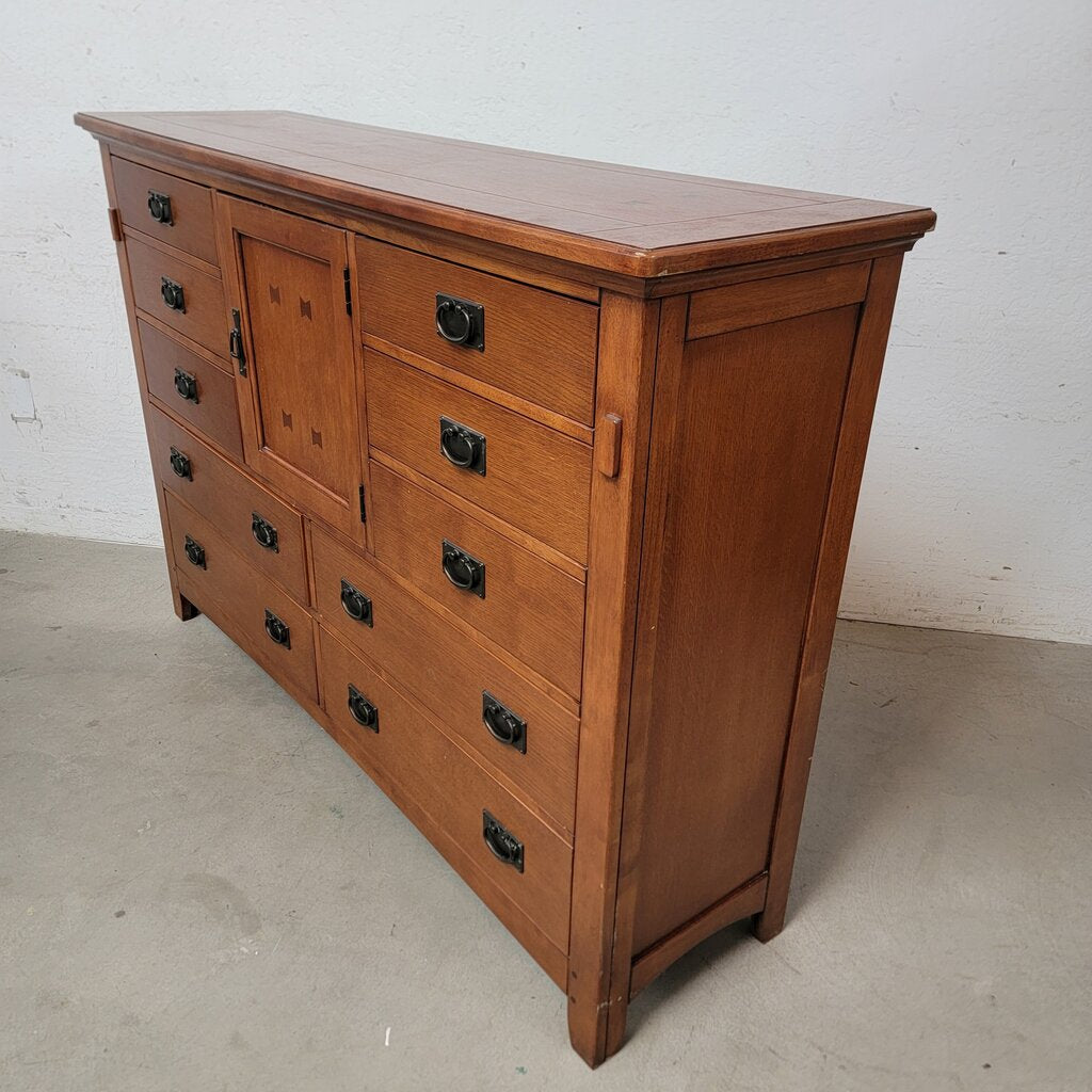 8193 Mission Style Oak #Dresser with Cabinet ~ FURNITURE