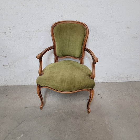 8195 Mid Century Louis XV Style #Armchair with Olive Velvet