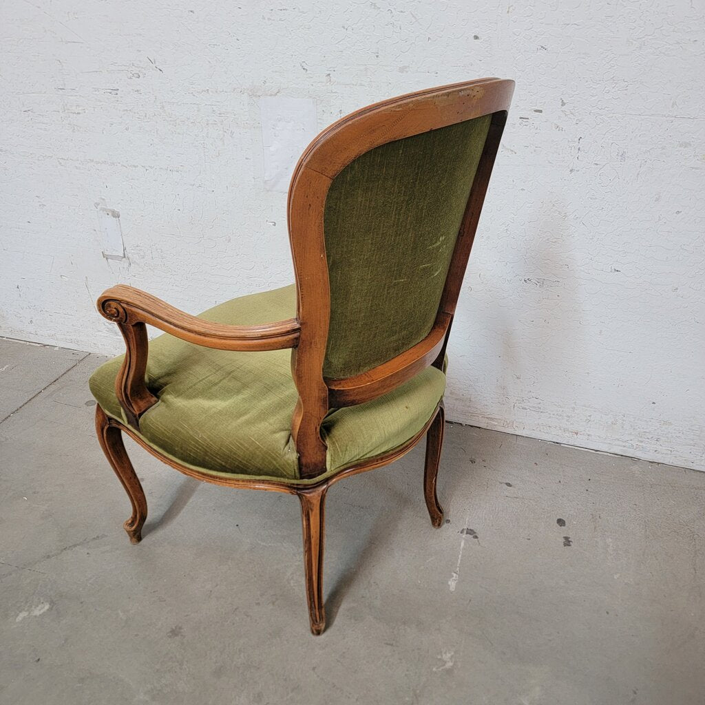8195 Mid Century Louis XV Style #Armchair with Olive Velvet ~ FURNITURE
