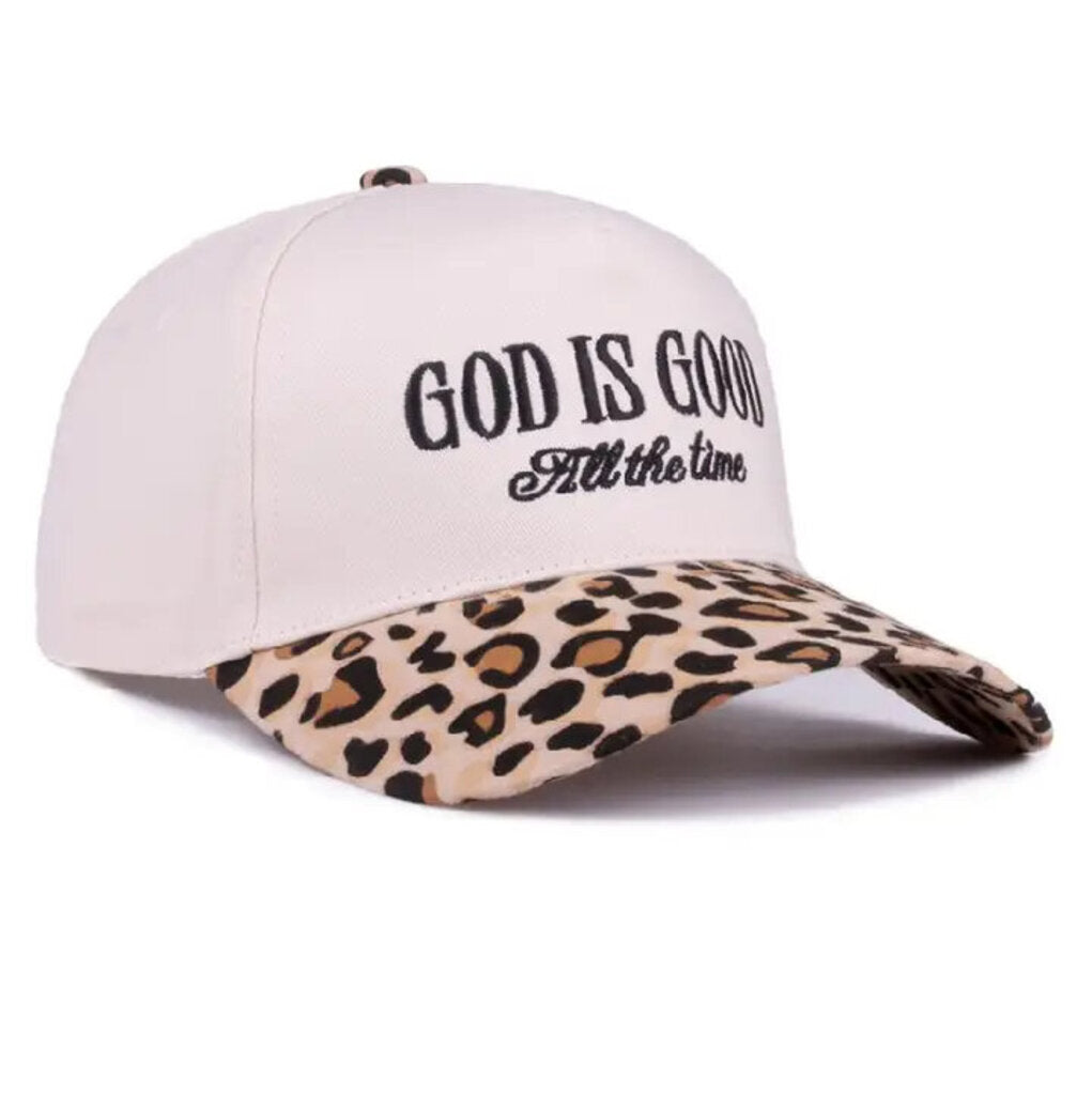 God is Good Cotton Cap - Canvas/Leopard