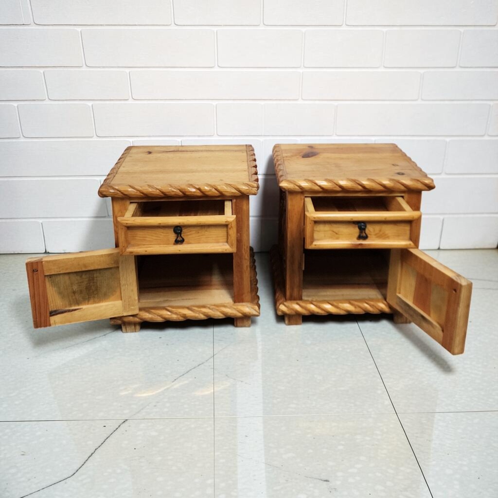 8202-8203 Carved Pine Hacienda Style #Nightstands ~ FURNITURE