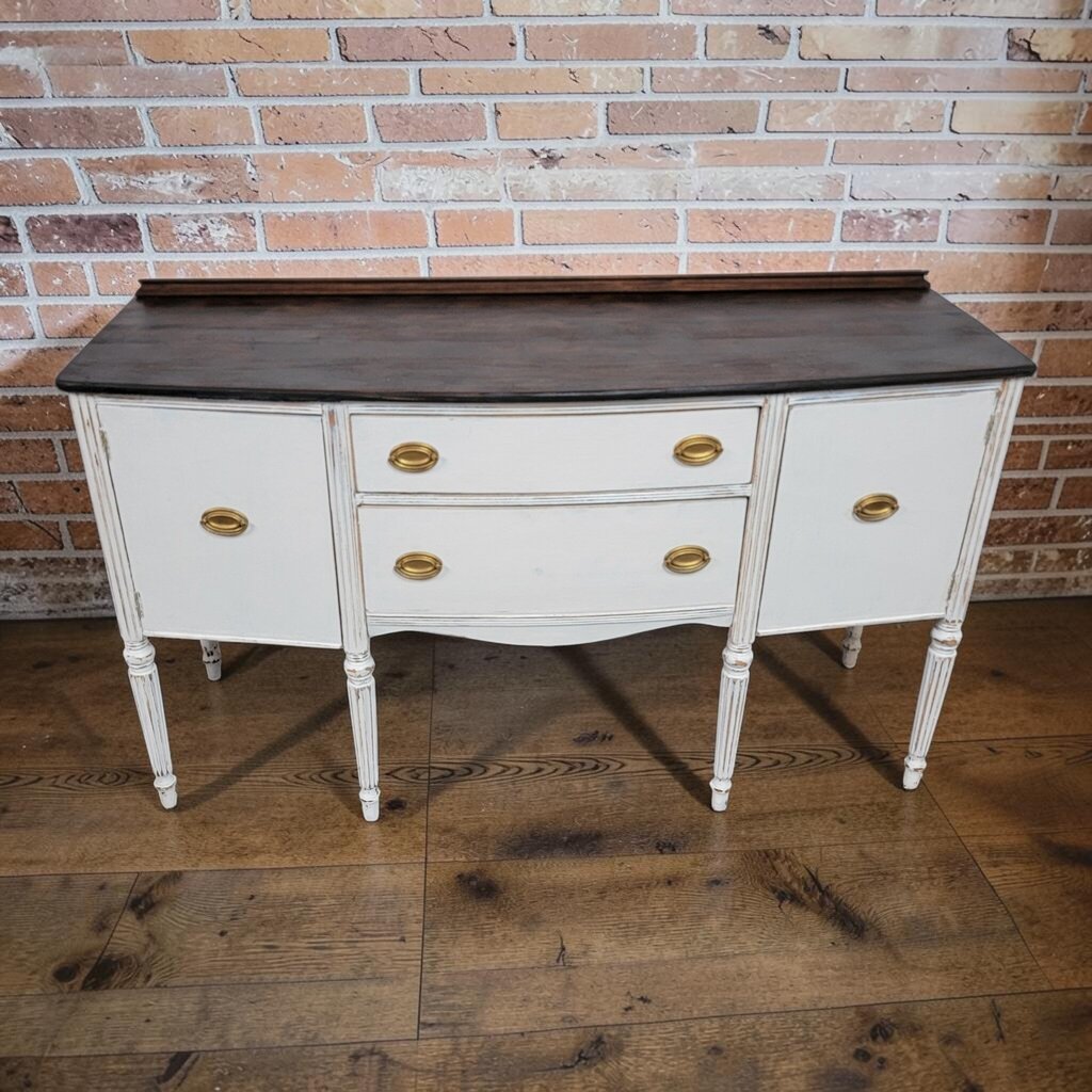 8058 Antique Federal Revival Distressed White #Sideboard