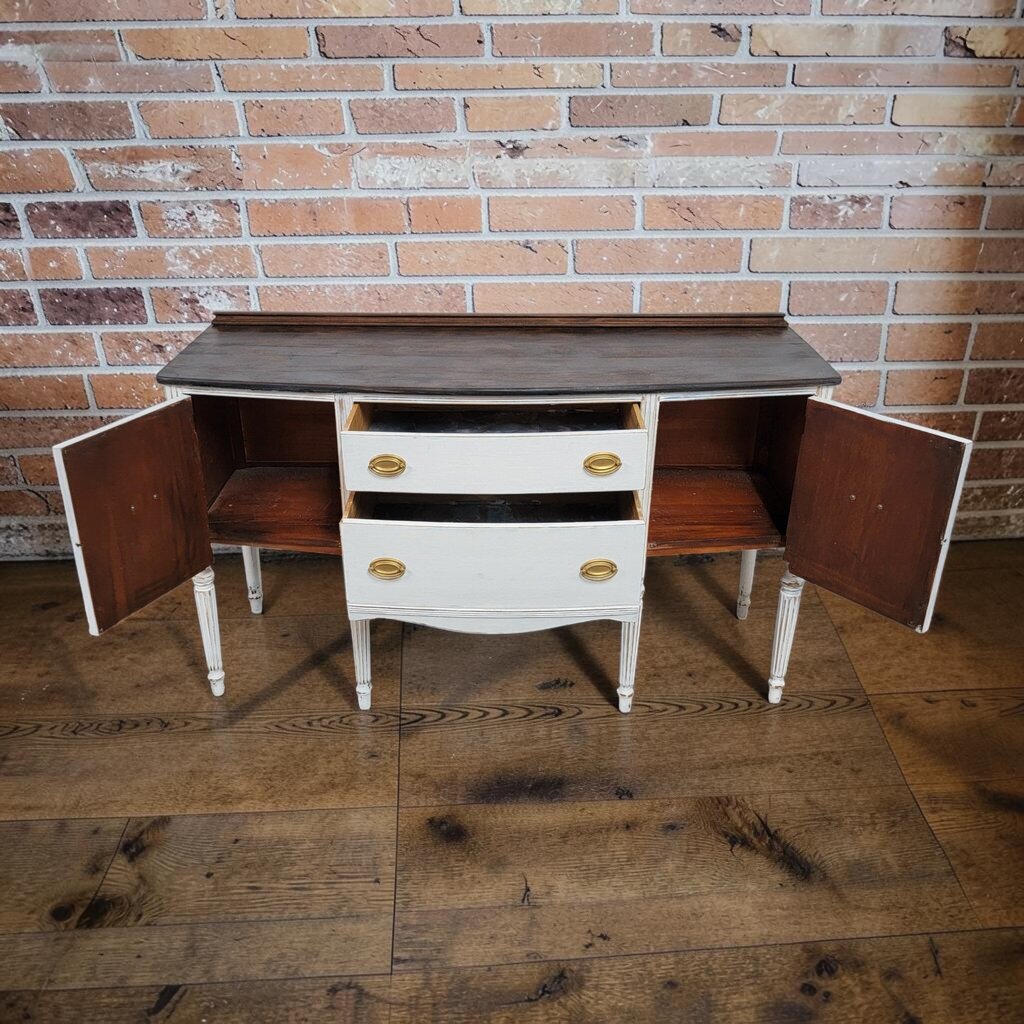 8058 Antique Federal Revival Distressed White #Sideboard