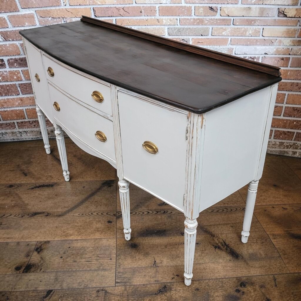 8058 Antique Federal Revival Distressed White #Sideboard