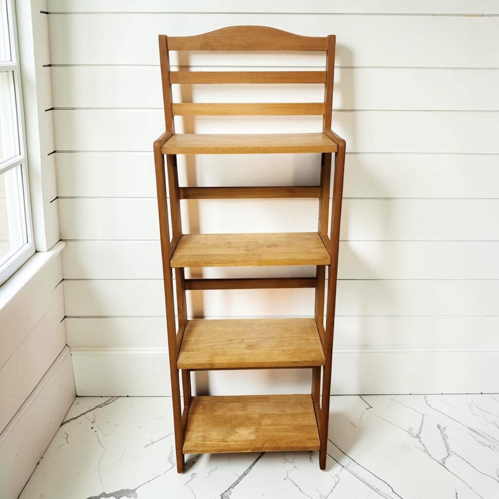 8214 4-Tier Mission-Style Folding Wood Shelf
