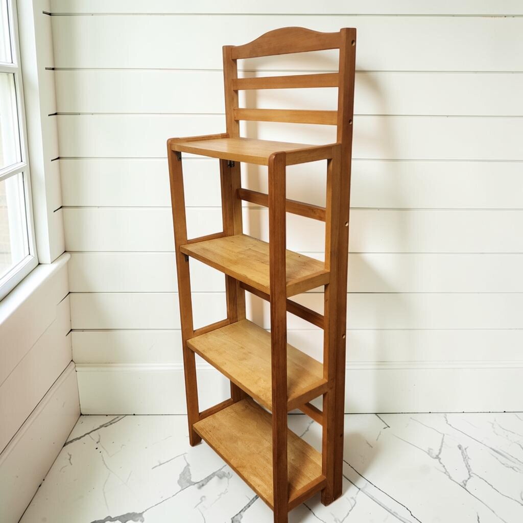 8214 4-Tier Mission-Style Folding Wood Shelf