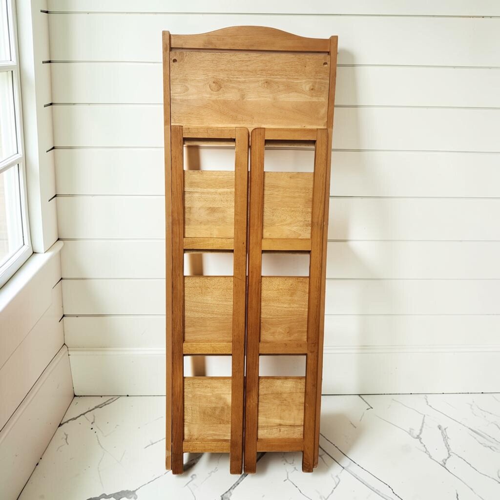 8214 4-Tier Mission-Style Folding Wood Shelf