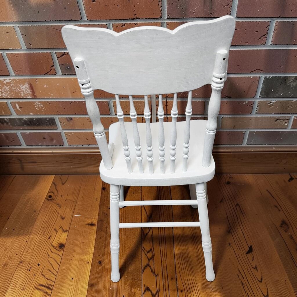 8222 Vintage White Painted Spindle-Back Chair