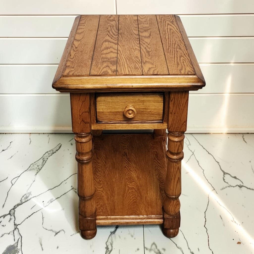 8227 Solid Oak Colonial Revival End Table