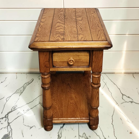 8227 Solid Oak Colonial Revival End Table