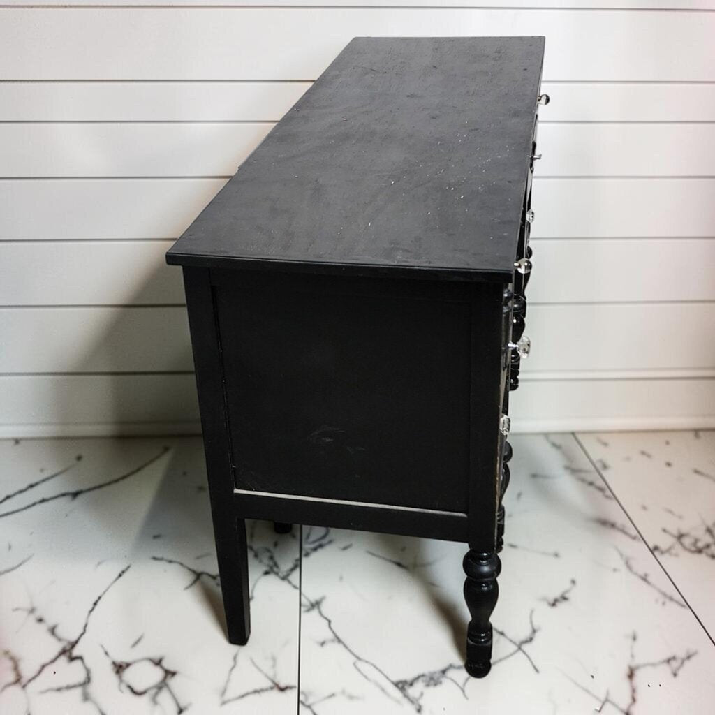 8230 Vintage Black Painted Double Pedestal #Desk