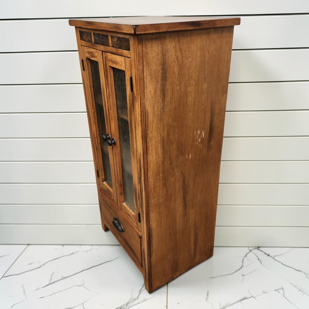 8236 Mission Style Oak Media #Cabinet with Slate Inlay