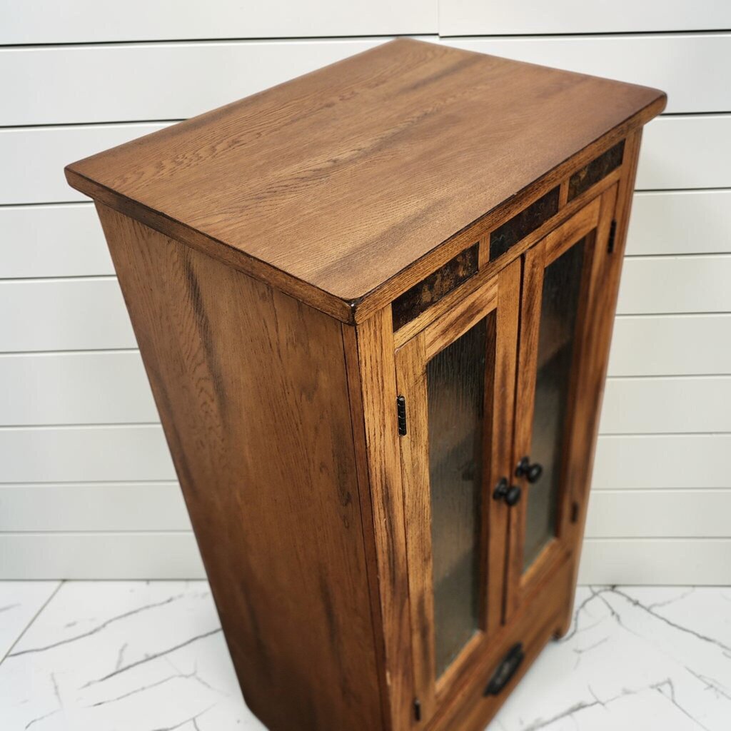 8236 Mission Style Oak Media #Cabinet with Slate Inlay