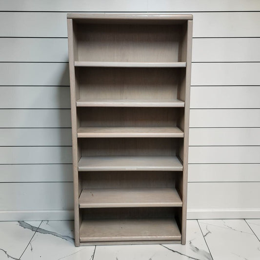 8250 Contemporary Pickled Oak Bullnose Bookshelf