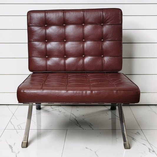 8254 Barcelona #Chair in Burgundy Leather