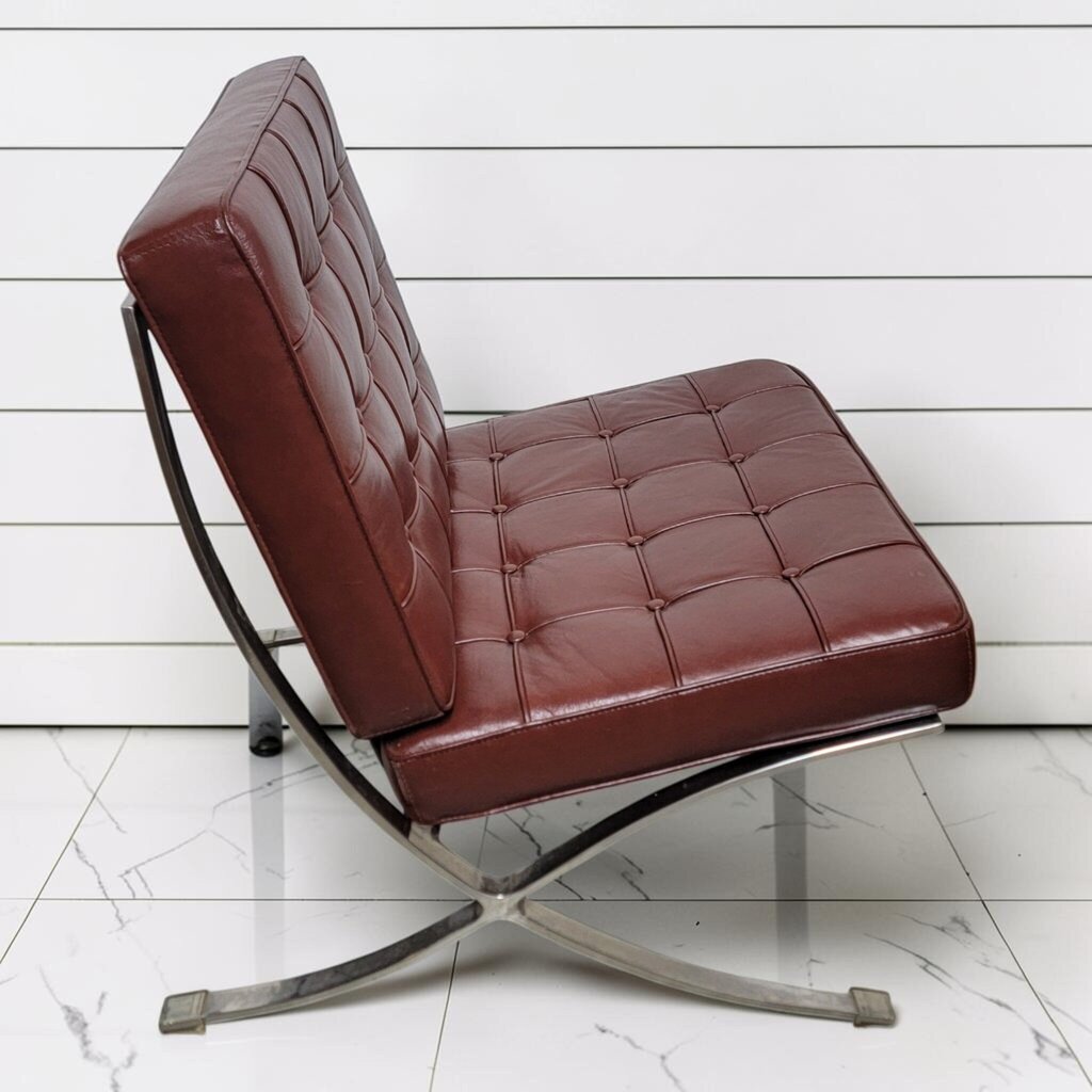 8254 Barcelona #Chair in Burgundy Leather