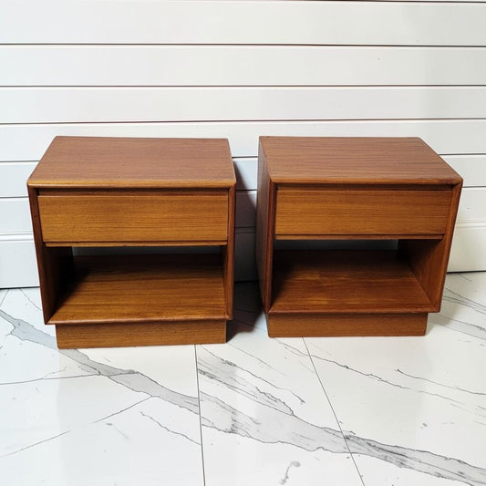 8264-8265 Mid-Century Modern Danish Teak Nightstands