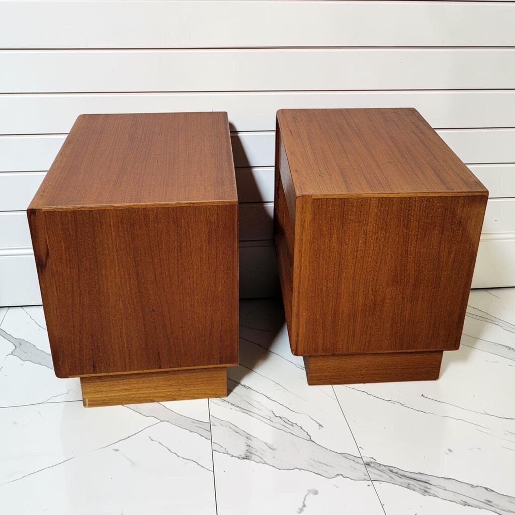 8264-8265 Mid-Century Modern Danish Teak Nightstands